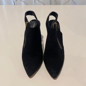 Cole Haan suede slingback booties